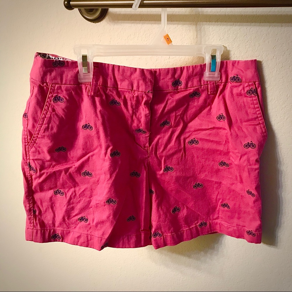 Pink Bicycle Pattern Shorts